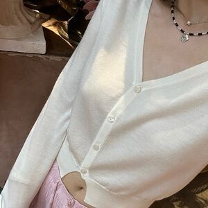 Cream Button-Up Cardigan